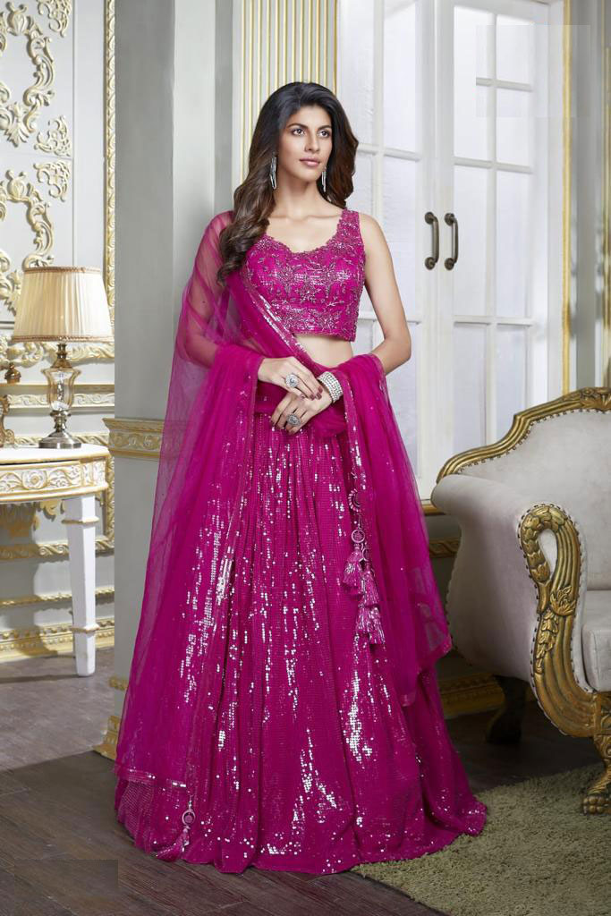 Buy Dark Pink Bridal Dress